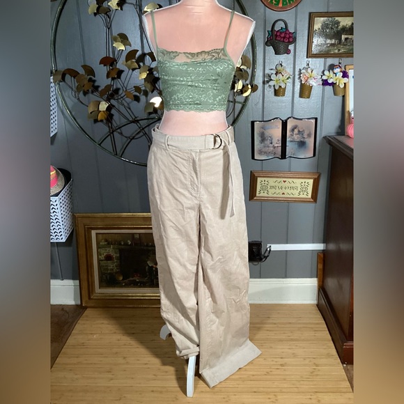 Loft Wide Leg Stretchy Corduroy Tan Pants Size 4 - Picture 4 of 12